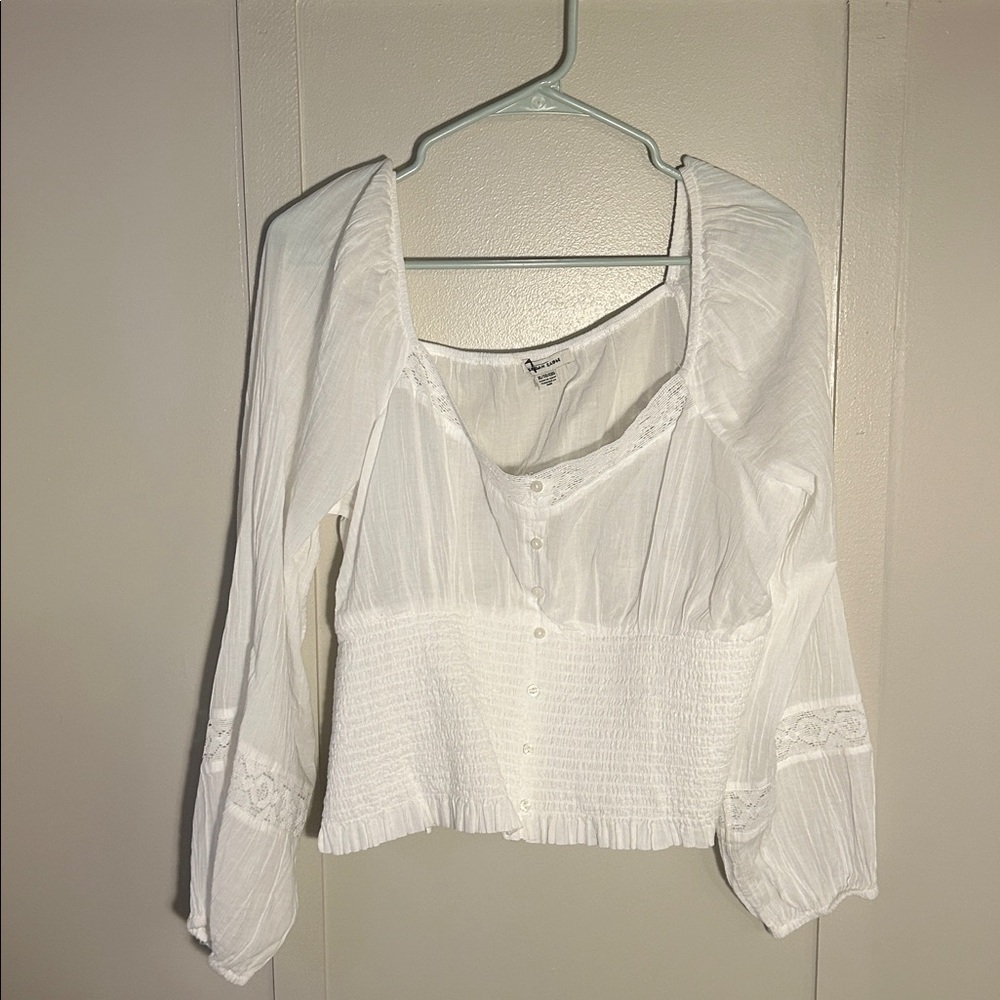 American Eagle White Peasant Blouse